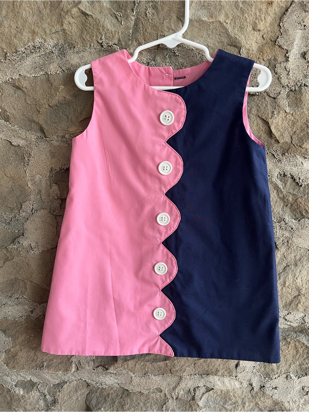 Size 4T TBBC Kennedy jumper. Navy Scallop-Edge Button Dress